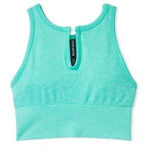 PINK Active Women's Teal Ice Seamless Split Neck Racerback Sports Bra Size Large